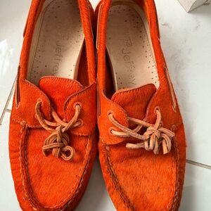 Sperry and Jeffrey Collab Orange Haircalf Loafers